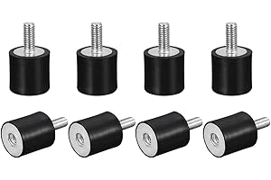 uxcell Rubber Mounts 8pcs M4 Male/Female Vibration Isolator Shock Absorber, for Garage Motor Air Compressor Car Boat Bobbins, D15mmxH15mm