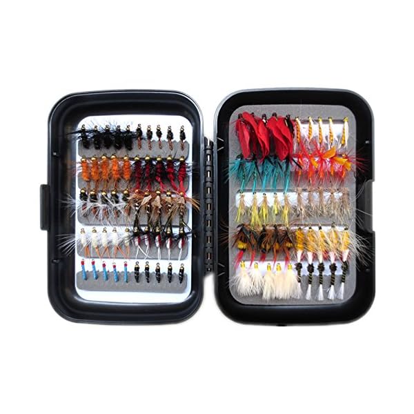Flyafish-Vintage-One-Box-with-100pcs-Wet-and-Dry-Fly-Fishing-Lure-Stream-Trout-Fishing