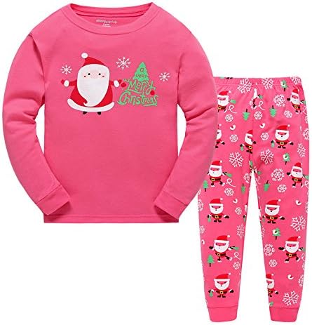CARGI Little Girls Cotton Pajama Sets Long Sleeve Sleepwear for Child's Christmas Gift 2-7Y