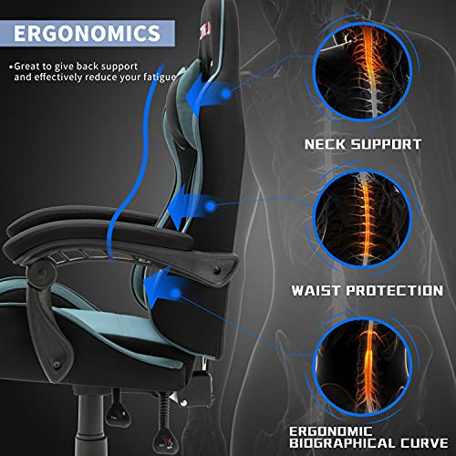 ALEAVIC-Silla-GamerSilla-GamingSilla-de-Oficina-Ergonomica-Silla-Racing-con-Respaldo-AltoAzul