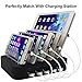 Shalwinn Charging Station Cables, Micro USB Charging Lightning Cable for Android and iPhone Smart Phones, USB Cables is Perfect for Charging Station - White - 6 Piece