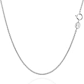 G.Rui&Niao 925 Sterling Silver Chain Necklace for Women, 18K Gold Plated 1.0mm Wheat Chain Necklaces - White 16-18 inch