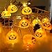 Mibor Halloween String Pumpkin Lights,13ft 10LEDs 3D Jack O-Lantern Pumpkin Lights Battery Operated Outdoor Halloween Lights(Warm White)