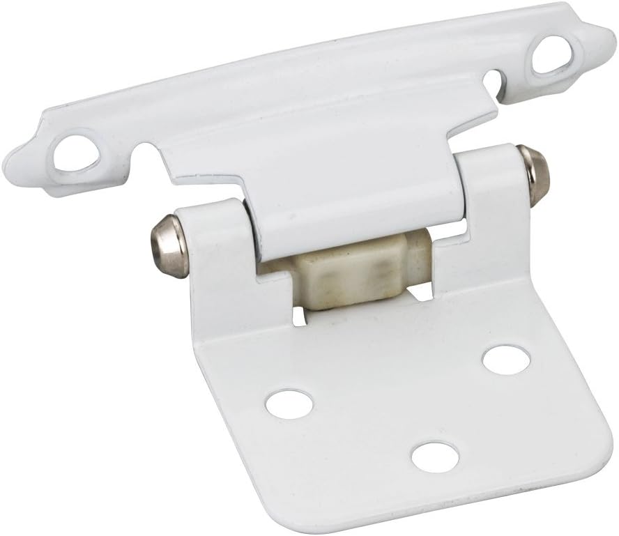 10 Pair- (20 Hinges)White Self Closing Flush Cabinet Hinges