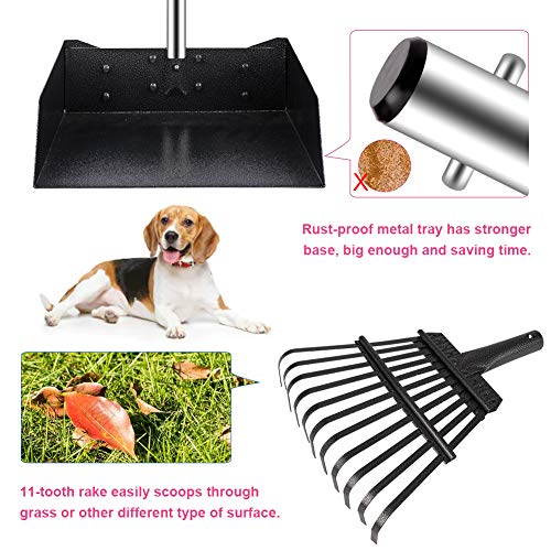QiMH Upgraded Dog Pooper Scooper Extra Large, Adjustable Long Handle