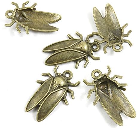 10 PCS Jewelry Making Charms Ancient Antique Bronze Fashion Jewelry Making Crafting Charms Findings Bulk for Bracelet Necklace Pendant A01041 Cockroach Cicada Cicadidae