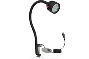 STASTRSTU Led Machine Light, 14W Machine Light with Clamp Base, 1400 Lumens Flexible Lathe Work Light for CNC Milling Machine Drill Press Lighting