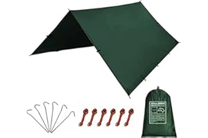 KALINCO Waterproof Camping Tarp Tent Hammock Rain Fly, 10X10FT/10X15FT, Mutifunctional Tent Footprint Lightweight Tarp for Ca