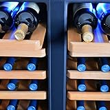 NewAir AW-321ED 32 Bottle Dual Zone Thermoelectric Wine Cooler, Stainless Steel & Black