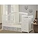 Dream On Me Niko 5-in-1 Convertible Crib with Changer in White, Greenguard Gold Certified