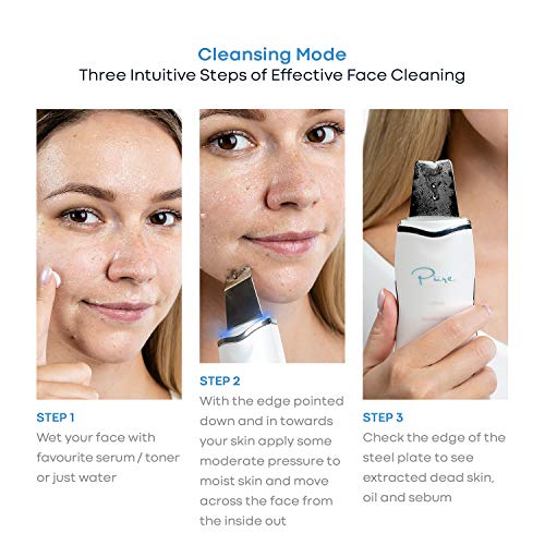 ReNew Skin Scrubber Professional Sonic Facial Exfoliation Device - Oil Dirt Blackhead Remover - Dermabrasion Facial Peel - Clean & Brighten Oily Pores - Blackhead Remover Kit - Skin Tightening