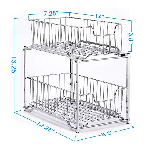 Simple Trending Stackable 2Tier Under Sink Organizer With