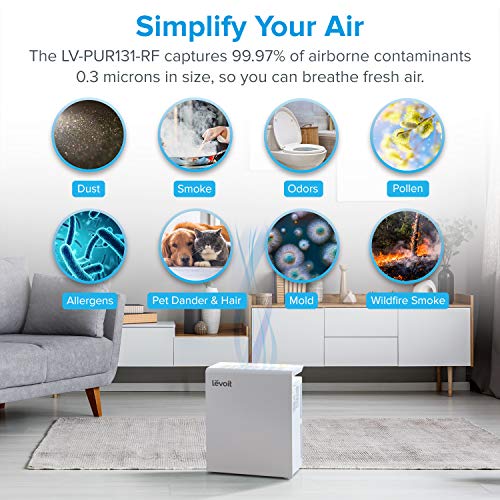 LEVOIT Air Purifier for Home Bedroom, H13 True HEPA Filter for Extra