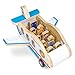 WondAir Passenger Jet Playset - Wooden Toy Airplane with 8 Figurines of Pilots, Crew, People, and Luggage Accessories - Push Along Vehicles, Open Ended Play for Toddler, Babies, Boys and Girls