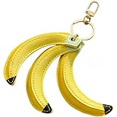 QZWAIFEN Leather Banana Keychain Bag Charm–Funny Keyring Charm for Women |Car Key Handbag Purse Backpack Tote Decor | Car Interior Decoration,Birthday Gifts