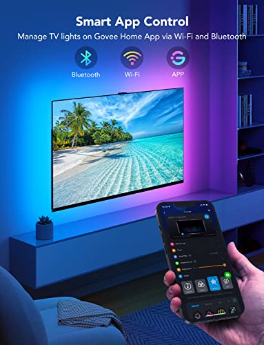 Govee RGBIC TV Backlight 4.6M for 70-80 inch TVs, Smart Strip with Wi-Fi and Bluetooth, Works Alexa & Google Assistant, 219+ Modes, Music Sync, Adapter Power