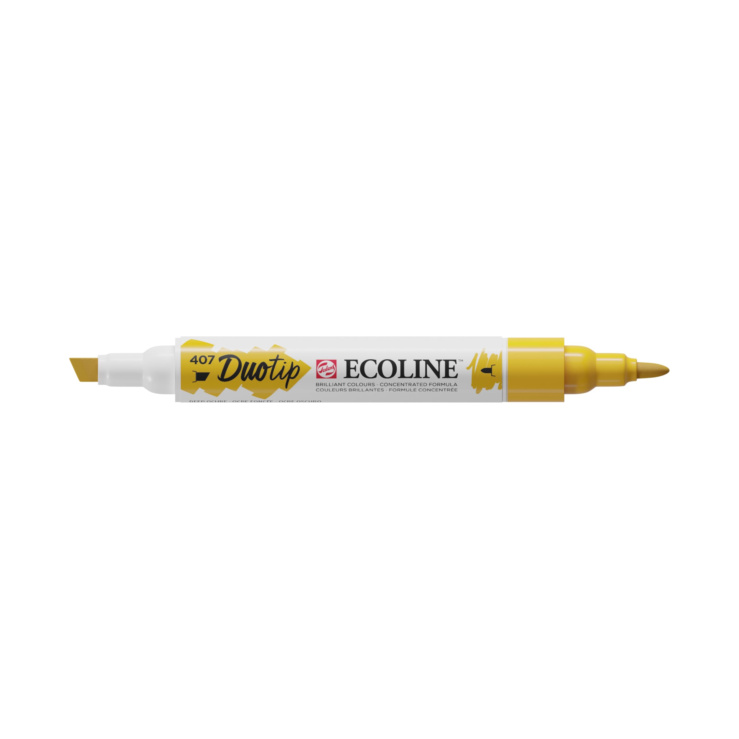 Ecoline Duotip Marker - Deep Ochre 407 - Watercolour Paint - Dual Nib - Fine & Broad Lines
