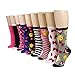 Betsey Johnson Women's 9 Pack Fashion Bow Emoji Crew Gift Box, Assorted, 9-11
