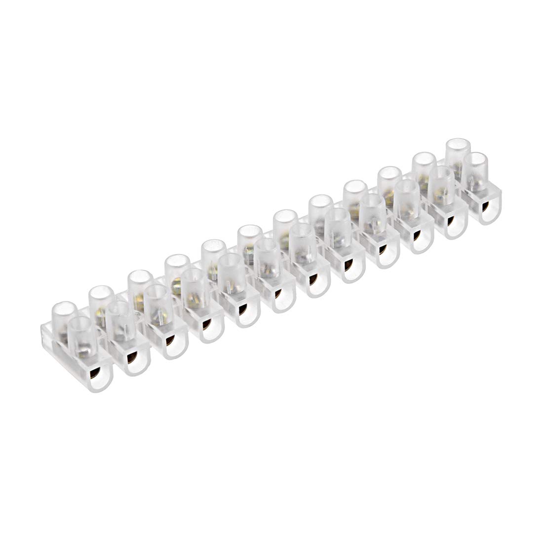 sourcing map Terminal Strip Screw Terminal Barrier Block 3A 12 Position Dual Row Type U Wire Connector 10pcs