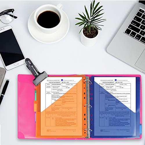 WOT I Plastic 8tab Dividers with 2 Transparent Pockets, Binder