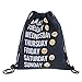 Mani 3d Nylon Drawstring Bags, Black Drawstring Backpack Week Emoji, Unisex String Backpacks Pattern Pull String Backpack