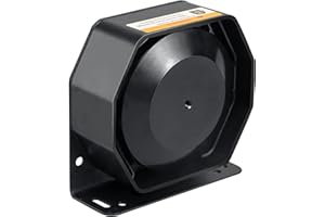 BooYu 200W Compact High-Performance PA Siren Horn Speaker [Ultra Slim] [8 Ohms] [125-135 dB] [IP66 Waterproof] [Capable with Any 100-200 Watt Siren] for Police Car, Ambulance, Fire, Engineer Vehicles