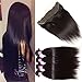 Unice Hair Malaysian Straight Virgin Hair 3 Bundles Wefts with 13X4 Ear to Ear Lace Frontal Closure Human Hair Extensions Natural Color (10 12 14+10Frontal)