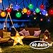 Beinhome Solar String Lights Decorative Outdoor 60 LED 36FT 8 Modes Waterproof Colorful Solar Globe String Lights for Garden, Patio, Yard, Party,Wedding Decoration