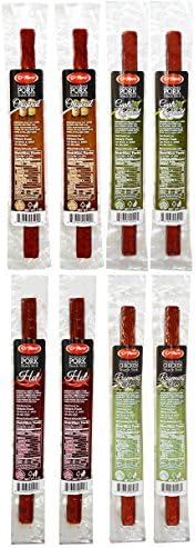 DiMario All Natural Pork and Chicken Meat Snack Sticks Variety Pack (Variety Pack of 8)