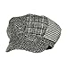 Grey Soft Herringbone Patchwork Cabbie Hat, Cute Wool Blend Chevron Newsboy Cap