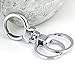 Maycom® Double Loops Pants Buckle Waist Belt Clip Polished Silver Keyring Keychain Key Chain Ring Keyfob 84001