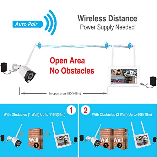 [All-in-One] 1080P Home Security Camera System Wireless with 7" Monitor WiFi Surveillance NVR Kits,LONNKY 4CH NVR Kit with 1PCS 2.0MP 2-Way Audio Camera & PIR Sensor,P2P,Easy Remote View,Free APP - Thumbnail 7