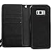 Doormoon Samsung Galaxy S8 plus Detachable Leather Wallet Case with Magnetic Bumper Cover Built-in Stand 3 Card Slots and Wrist Strap (Black)