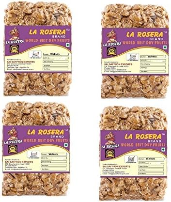 La Rosera Light Quarter Walnuts (Akhrot) 1Kg (250gm x 4)-Without Shell.