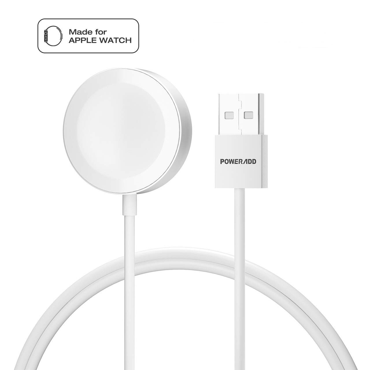 POWERADD [Apple MFi Certified Apple Watch Charger, iWatch Magnetic Charging Cable 6.Feet/2Meter Compatible with iWatch 38mm & 42mm, Apple Watch Series 4/3/ 2/1