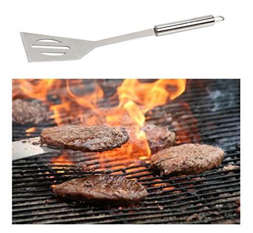 OLIVIA & AIDEN 6 Piece Stainless Steel BBQ Accessory Set - BBQ Spatula, BBQ Tongs, BBQ Fork, Grill Scrubber Brush, Meat Thermometer, Heat Resistant BBQ Glove and Carry Case - Great Value BBQ Tool Set - Thumbnail 2