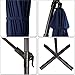 Patio Umbrella 10 ft Cantilever Offset Umbrella Outdoor Market Hanging Umbrellas Garden Umbrella & Crank with Cross Base, 8 Ribs (Navy Blue)