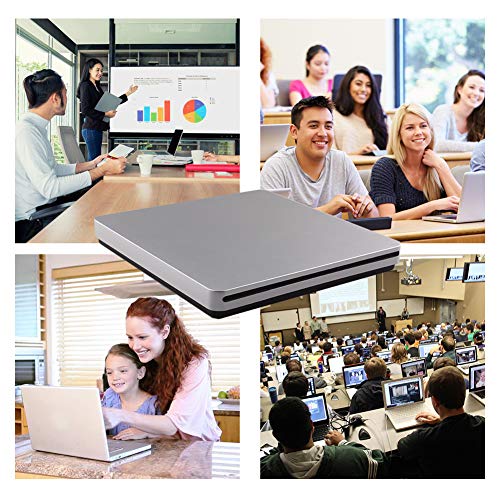 Blu-Ray Player, 3D 4K Player USB 3.0 Ultra Slim CD DVD Drive Portable BD DVD CD RAM Burner Combo High Speed Re-Writer for Sliver Ultrabook Laptop Notebook PC Desktop