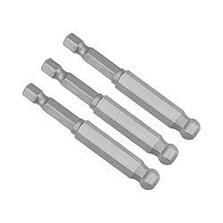 uxcell 3 Pcs H8 (8mm) Ball End Screwdriver Bits, S2