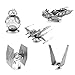 Metal Earth Set of 5 Star Wars The Force Awakens - Kylo Ren's Command Shuttle, Special Forces TIE Fighter, First Order Snowspeeder, Poe Dameron's X-Wing Fighter, BB-8