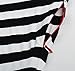 1950's Style Retro Striped Midi Dress Scoop Neck Red Size M BP316-3