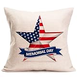 Vovotrade Home Decor Ornate Sofa Waist Throw Cushion Cover Pillow Case Independence Day American Flag Patriotic Design July 4th 45cmx45cm (C)