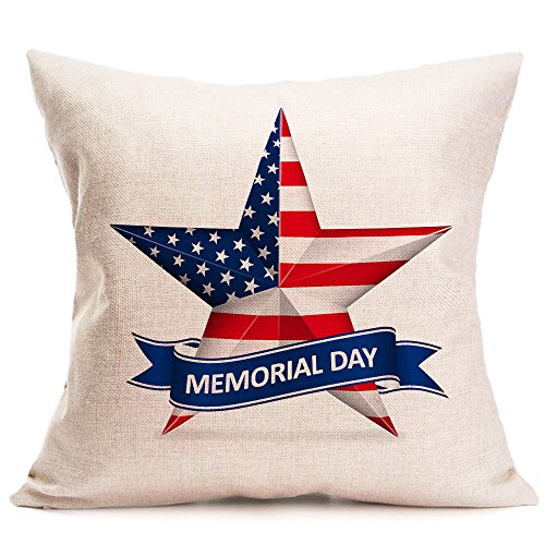 Vovotrade Home Decor Ornate Sofa Waist Throw Cushion Cover Pillow Case Independence Day American Flag Patriotic Design July 4th 45cmx45cm (C)