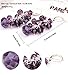 Ginasy Ice Flower Design Drop Dangle Earrings Set 925 Sterling Silver Cluster Crystal Earrings Jewelry for Women Girls (Tassel Purple)