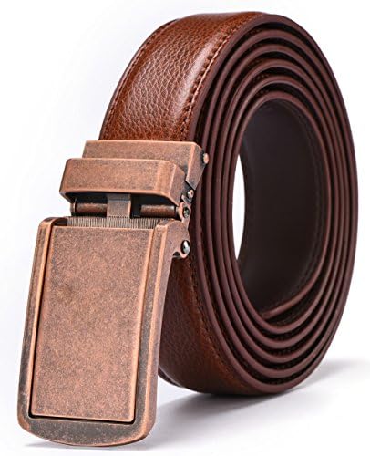 Xholding Men's Automatic Buckle Ratchet Leather Dress Belt 30mm Wide 1 1/8" With Gift Box