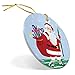 ChalkTalkSPORTS Field Hockey Round Ceramic Ornament | Field Hockey Santa