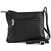 SBR Designs Women's Leather Cross Body Organizer Bag Black