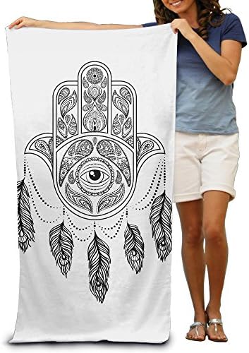 Hand Drawn Hamsa 100% Polyester Shower Towel Chair (31" X 51") Thick Soft Quick Dry Lightweight Towels Blanket