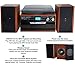 Boytone BT-24MB Bluetooth Classic Style Record Player Turntable with AM/FM Radio, CD/Cassette Player, 2 Separate Stereo Speakers, Record from Vinyl, Radio, and Cassette to MP3, SD Slot, USB, AUX.thumb 1