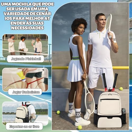 Bolsas Grandes para Raquetes, Mochilas de Tênis para Homens e Mulheres, Mochila Grande para Raquetes Homens e Mulheres